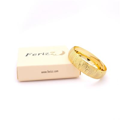 Altın Kaplama Simli İşlemeli 1,5 cm İmitasyon Bilezik BLZ-3131