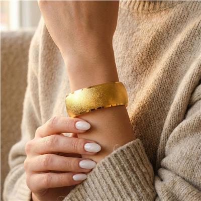 Altın Kaplama Simli Model Bilezik 2 cm BLZ-3036