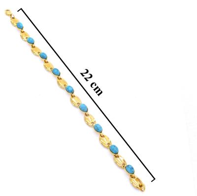 Altın Kaplama Turkuaz Taşlı Bayan Bileklik BLK-212