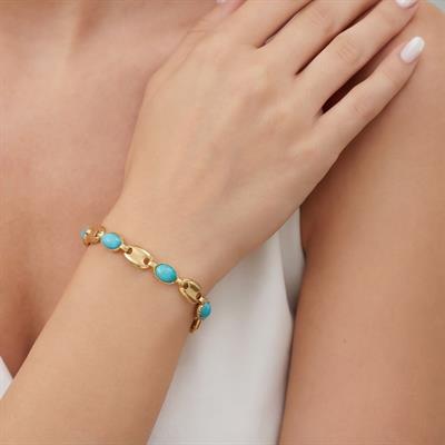 Altın Kaplama Turkuaz Taşlı Bayan Bileklik BLK-212