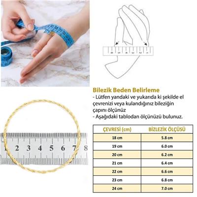 Altın Kaplama Üçlü 8 mm İmitasyon Adana Burması Bilezik