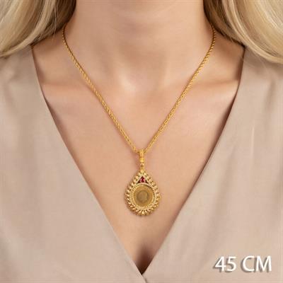 Altın Kaplama Yarım Altınlı Kolye  45 CM BND-219