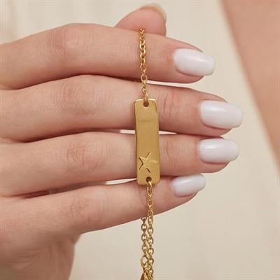 Altın Kaplama Yıldız Model Unisex Bileklik BLK-1019