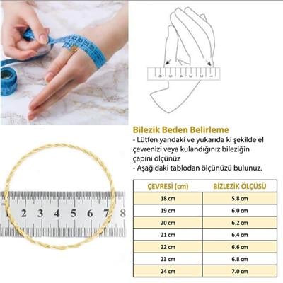 Altın Kaplama Zikzak İşlemeli Örgü İmitasyon Bilezik 