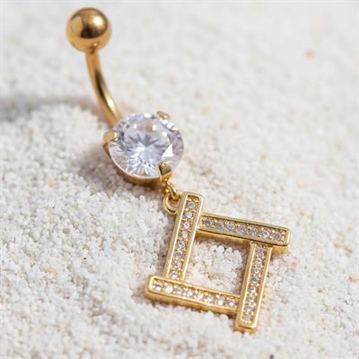 Altın Kaplama Zirkon Taşlı Baklava Piercing PRC-103