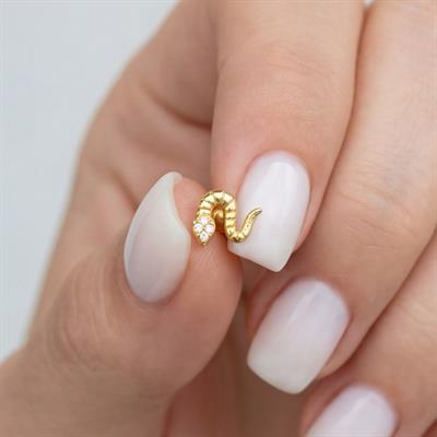 Altın Kaplama Zirkon Taşlı Yılan Piercing PRC-155
