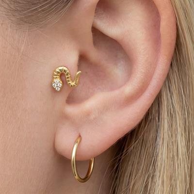 Altın Kaplama Zirkon Taşlı Yılan Piercing PRC-155