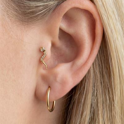 Altın Kaplama Zirkon Taşlı Yılan Şekilli Piercing PRC-144