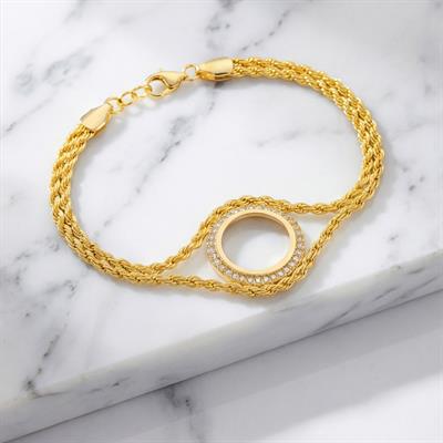 Altın Kapmalama İmitasyon Çeyrek Çerçeve Bileklik BLK-1150