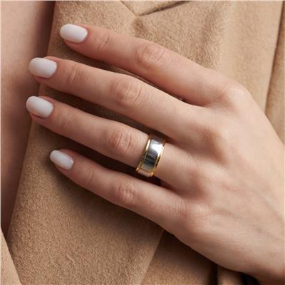 Çelik Alyans Yüzük Altın Kaplama Bombeli YZK-389