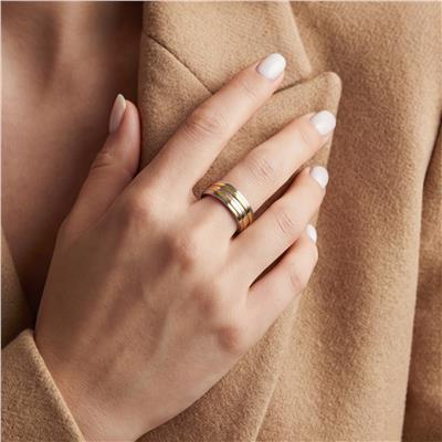 Çelik Alyans Yüzük Altın Kaplama Çift Renk YZK-371