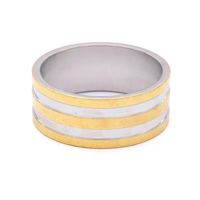 Çelik Alyans Yüzük Altın Kaplama Çift Renk YZK-372