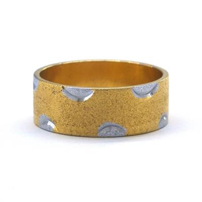 Çelik Alyans Yüzük Altın Kaplama Simli  YZK-378