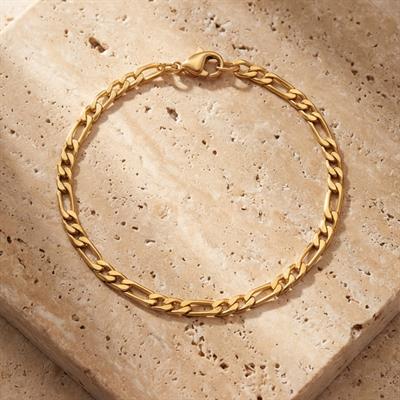 Çelik Bileklik Altın Kaplama Erkek Figaro Model-EBLK-522