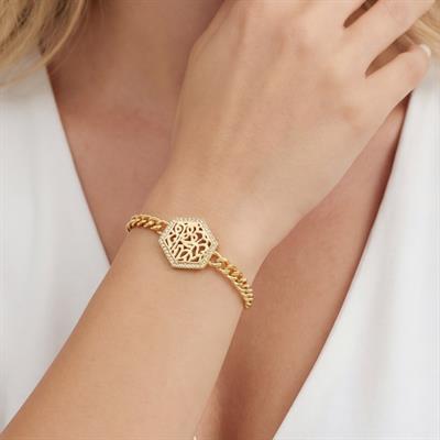 Çelik Bileklik Altın kaplama Kadın Figaro Taşlı Model BLK-1058