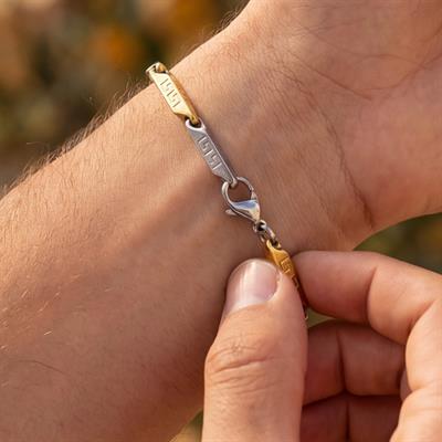 Çelik Çift Renkli Erkek Bileklik-EBLK-516