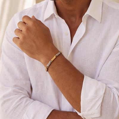 Çelik Çift Renkli Erkek Bileklik-EBLK-516