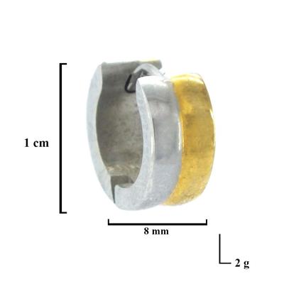 Çelik Halka Küpe Altın Kaplama Çift Renk UNK-710