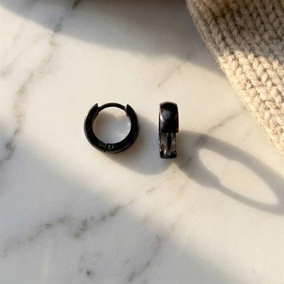 Çelik Halka Küpe Siyah 3mm Halka Küpe UNK-711