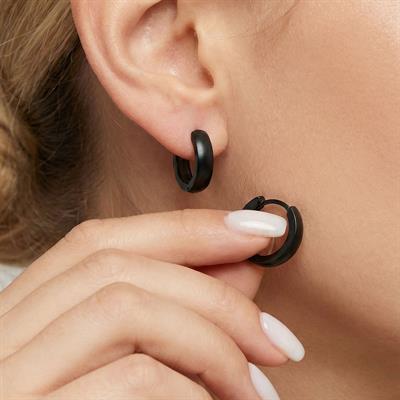 Çelik Halka Küpe Siyah 3mm Halka Küpe UNK-711
