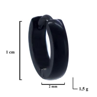 Çelik Halka Küpe Siyah Düz 2mm Kalınlık Halka Küpe UNK-712