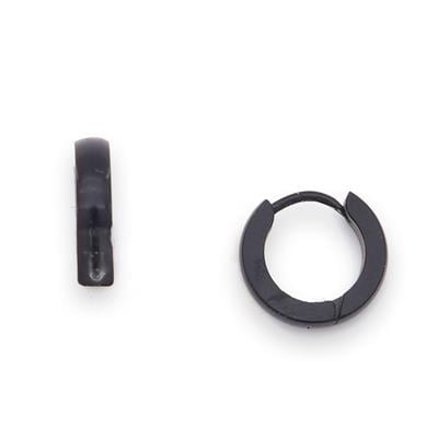 Çelik Halka Küpe Siyah Düz 2mm Kalınlık Halka Küpe UNK-712