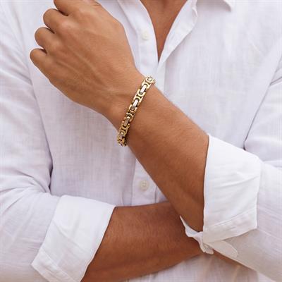 Steel Two-Tone King Mens Bracelet EBLK-532