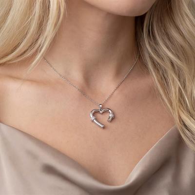 Çelik Kadın Kolye Kalp Model- K-119