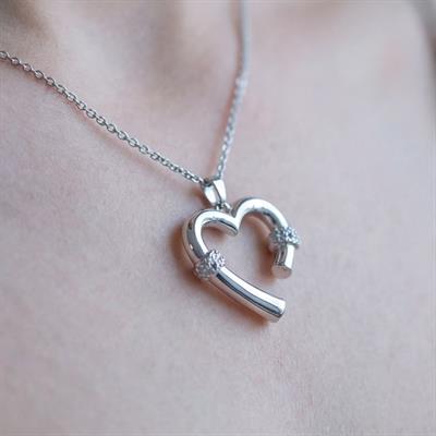 Çelik Kadın Kolye Kalp Model- K-119