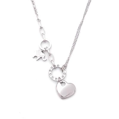 Çelik Kalp Kolye - Paslanmaz Çelik Kadın Kolye KLY-585