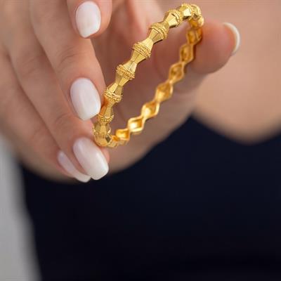 Çelik Kelepçe Altın Kaplama Kadın Hint Model BLZ-614