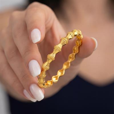 Çelik Kelepçe Altın Kaplama Kadın Hint Model BLZ-614