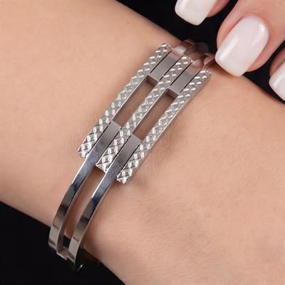 Çelik Kelepçe Bileklik 2 Kollu Kaburga BLZ-336