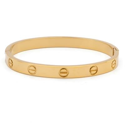 Çelik Kelepçe Bileklik Altın Kaplama Love Model BLZ-321