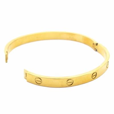 Çelik Kelepçe Bileklik Altın Kaplama Love Model BLZ-321