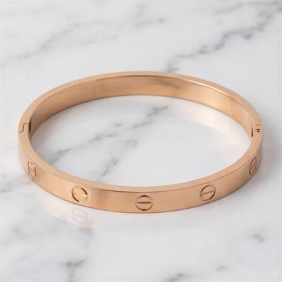 Çelik Kelepçe Bileklik Love Model Altın Kaplama BLZ-288