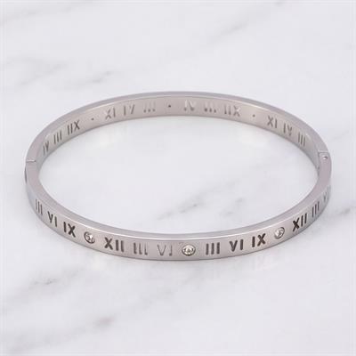 Çelik Kelepçe Bileklik Roma Rakamlı Model BLZ-413