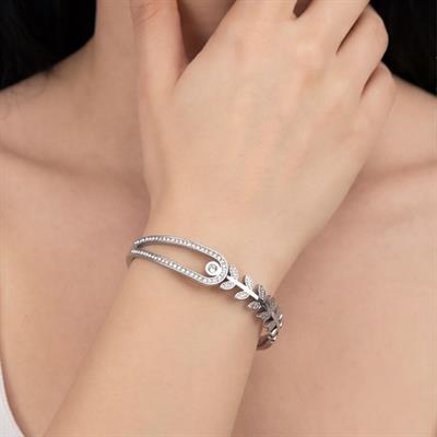 Çelik Kelepçe Bileklik Taşlı Buğday Model BLZ-327