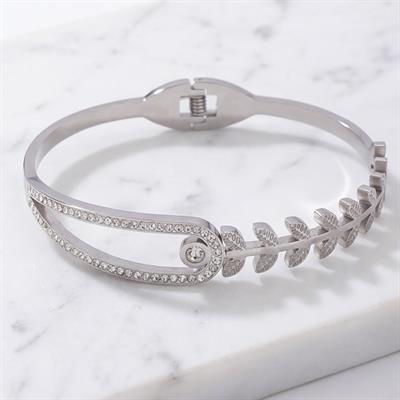 Çelik Kelepçe Bileklik Taşlı Buğday Model BLZ-327