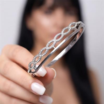 Çelik Kelepçe Bileklik Taşlı Şık BLZ-431