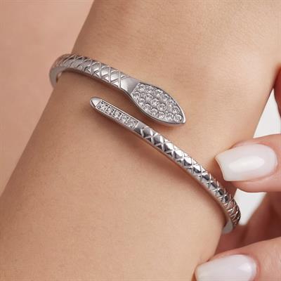 Çelik Kelepçe Bileklik Taşlı Yılan Model Kadın Spor Kelepçe BLZ-533