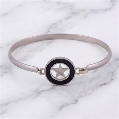 Çelik Kelepçe Bileklik Yıldız Detaylı BLZ-490