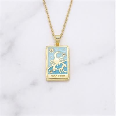 Çelik Kolye, Altın Kaplama Akrep Burcu Kadın Kolye K-138