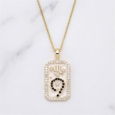 Çelik Kolye, Altın Kaplama Akrep Burcu Kadın Kolye K-107