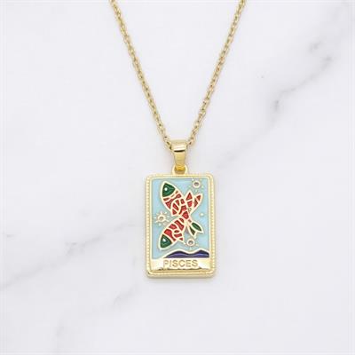 Çelik Kolye, Altın Kaplama Balık Burcu Kadın Kolye K-133