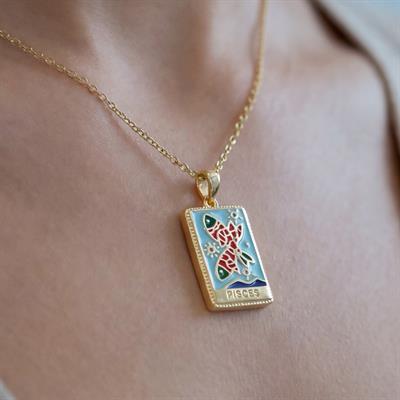 Çelik Kolye, Altın Kaplama Balık Burcu Kadın Kolye K-133