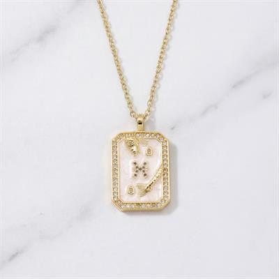 Çelik Kolye, Altın Kaplama Balık Burcu Kadın KolyeK-104