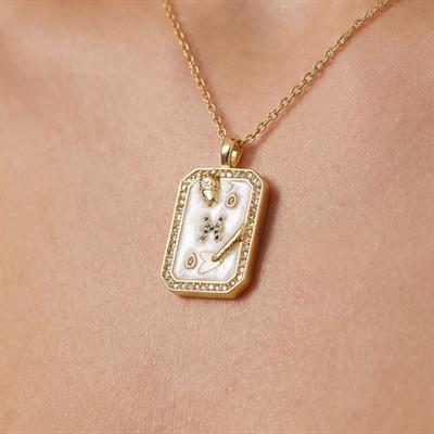 Çelik Kolye, Altın Kaplama Balık Burcu Kadın KolyeK-104