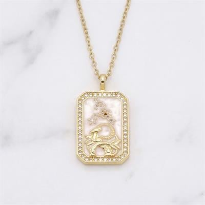 Çelik Kolye, Altın Kaplama Balık Burcu Kadın KolyeK-111