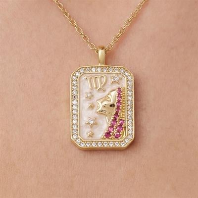 Çelik Kolye, Altın Kaplama Başak Burcu Kadın Kolye K-108